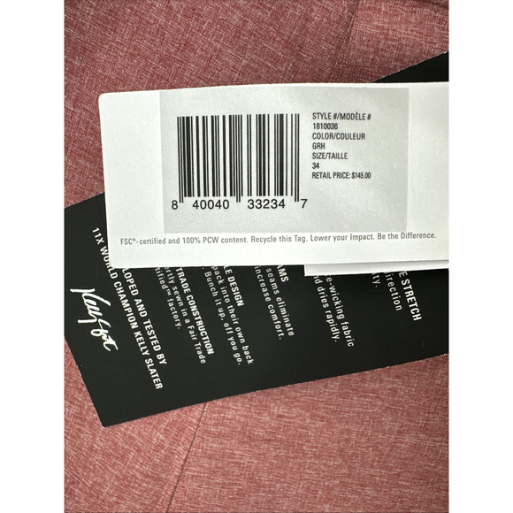 NWT Outerknown by Kelly Slater Mens Sz 34 Boardshorts Apex Swim Trunks Red $145 - Picture 4 of 16